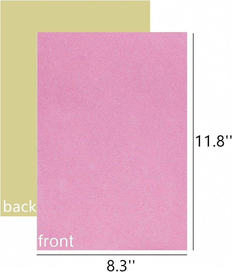 YaoHui 3PCS Self Adhesive Felt Sheets, Peel & Stick, A4 Size (8.3" x 11.8", Pink) - Image 3